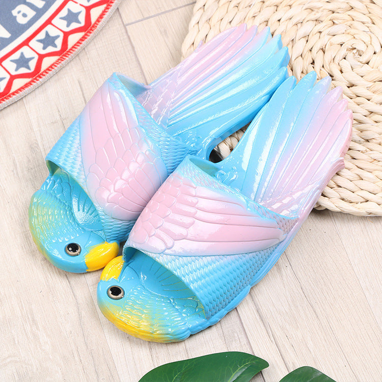 Cute Cartoon PVC Plastic Slippers for Parents and Kids