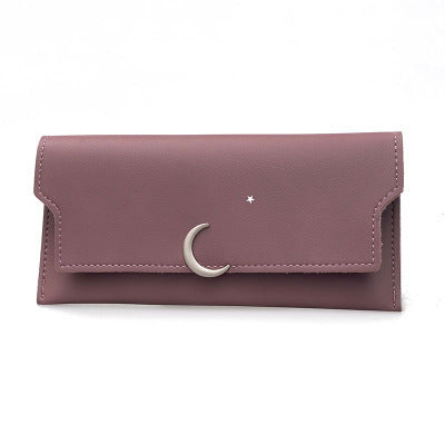 Star Moon Rivet Zipper Soft Leather Wallet
