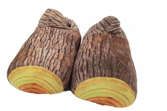 Winter Couple's Warm Wood Grain Cotton Slippers